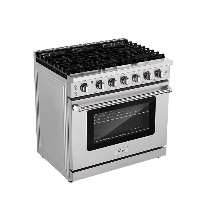Empava 36 In. Pro-Style Slide-In Single Oven Gas Range