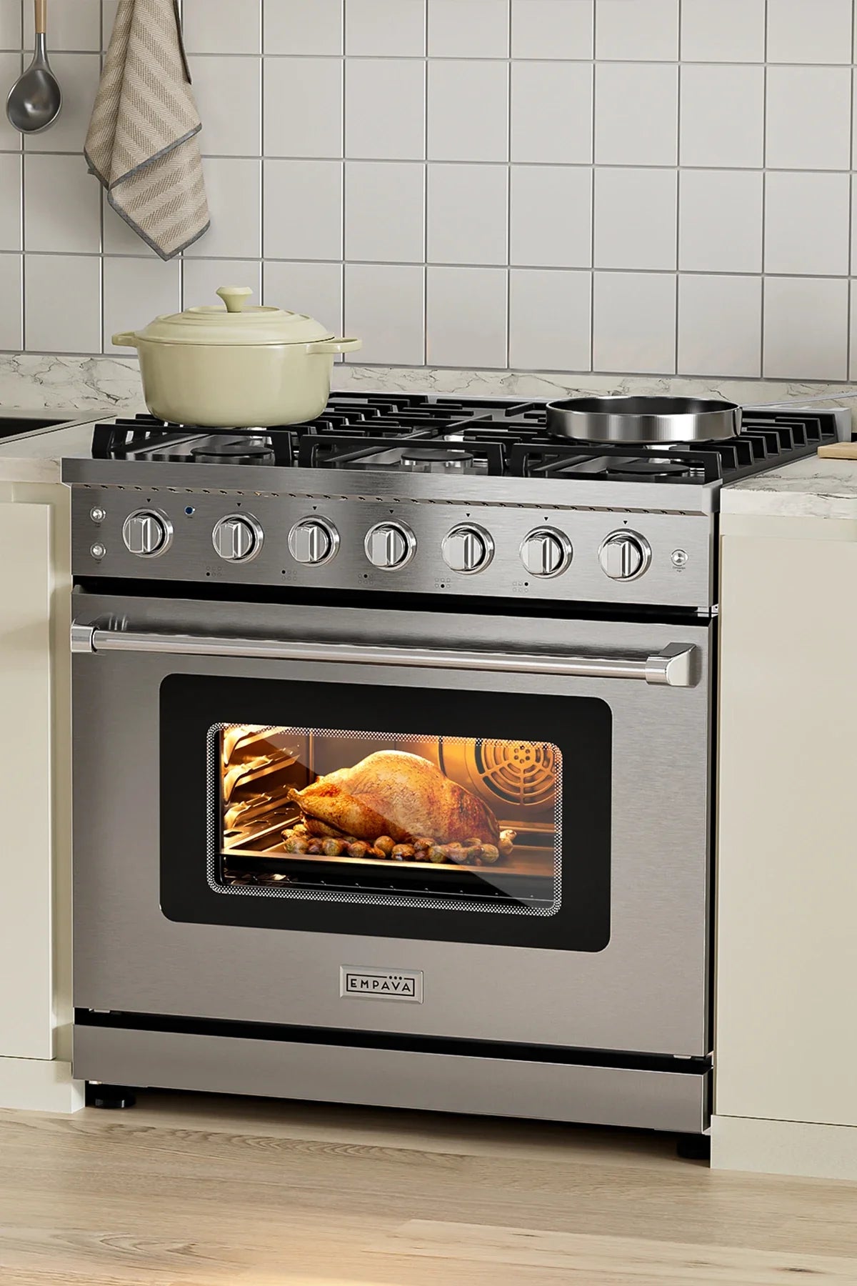 Empava 36 In. Pro-Style Slide-In Single Oven Gas Range