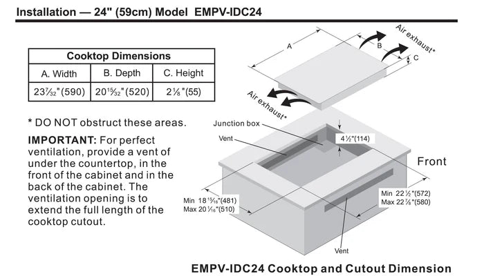 Empava 24 In. W X 20.5 In. D Induction Cooktop