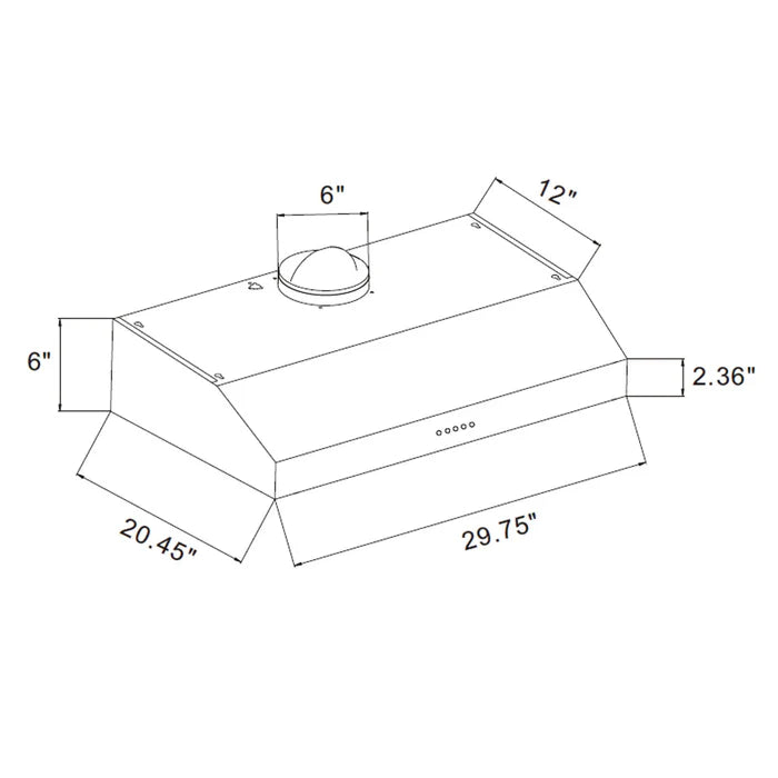 Empava 30 In. Kitchen 400 CFM Ultra Slim Ducted Under Cabinet Range Hood
