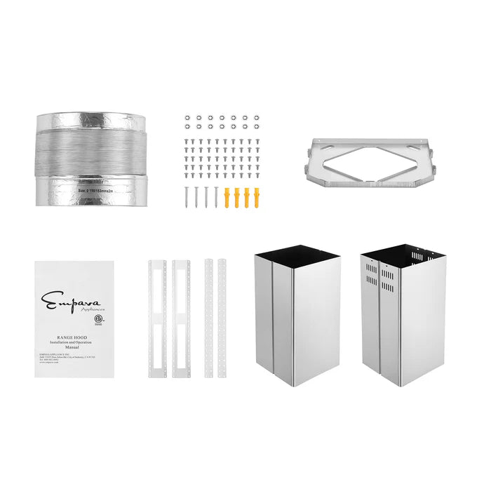 Empava 36 In. 400 CFM Kitchen Island Wall Mount Ducted Range Hood