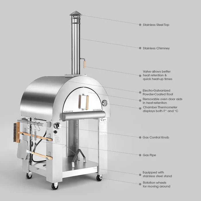 Empava Outdoor Wood Fired And Gas Pizza Oven