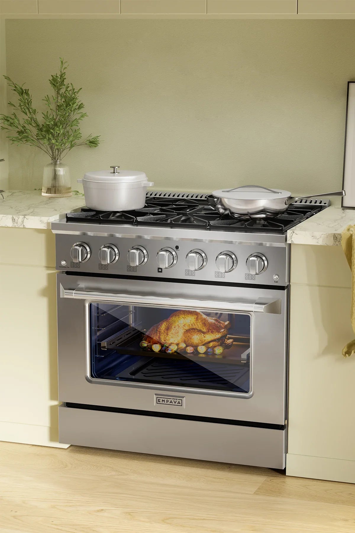 Empava 36 In. Pro-Style Slide-In Single Oven Gas Range